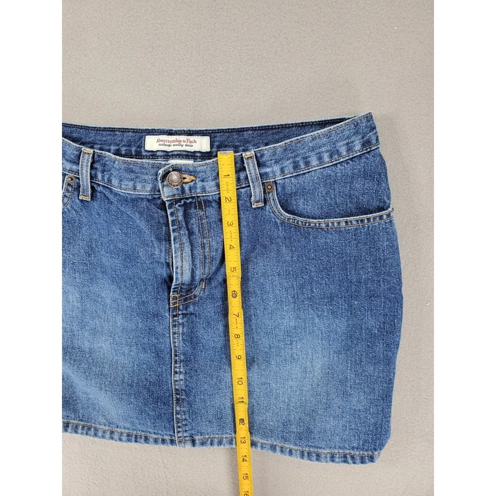 Abercrombie & Fitch Women's Blue Jean Denim Mini Skirt Size 10 100% Cotton USA - Picture 5 of 5